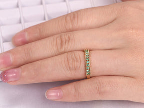 Emerald May Birthstone Band Half Eternity Ring - Lord of Gem Rings