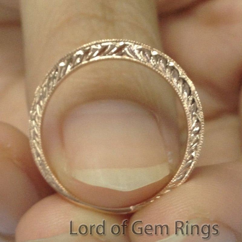 Filigree Art Deco MILGRAIN Wedding Band 14K Gold - Lord of Gem Rings