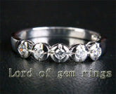 Five-Stone Bezel Set Diamond Wedding Band 14K White Gold - Lord of Gem Rings