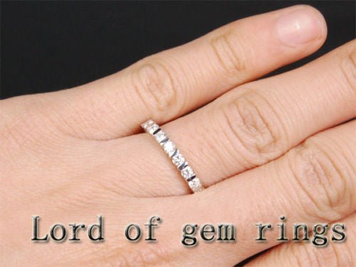 Floating Bar-Set Diamond Eternity Wedding Band (.85ct.tw.) - Lord of Gem Rings