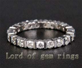 Floating Bar-Set Diamond Eternity Wedding Band (.85ct.tw.) - Lord of Gem Rings
