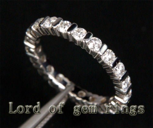 Floating Bar-Set Diamond Eternity Wedding Band (.85ct.tw.) - Lord of Gem Rings