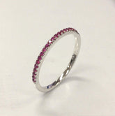 French Pave Ruby Half Eternity July Birthstone Band - Lord of Gem Rings