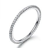 French V Pave Diamond Full Eternity Stackable Wedding Band - Lord of Gem Rings