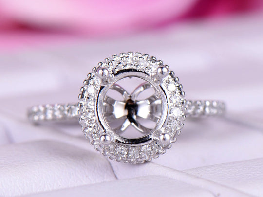 Gallery Under Halo Diamond Round Semi Mount Ring