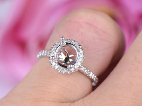 Gallery Under Halo Diamond Round Semi Mount Ring - Lord of Gem Rings
