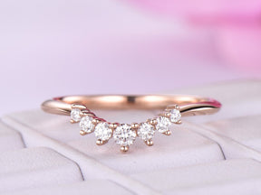 Graduated Diamond Chevron Wedding Ring 14K Rose Gold - Lord of Gem Rings