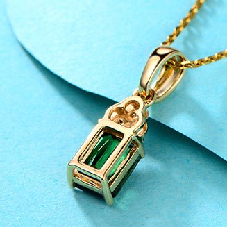 Green Tourmaline Diamond Pendant 18k Yellow Gold - Lord of Gem Rings