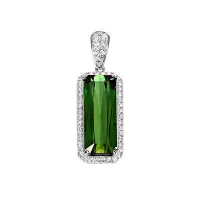 green tourmaline for diamond pendant - Lord of Gem Rings