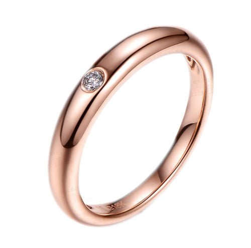 Gypsy Set  Diamond Wedding Band 18K Rose Gold