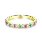 Half Eternity Amethyst Emerald Moissanite Feb/May Birthstone Band, 14K Gold/Silver - Lord of Gem Rings