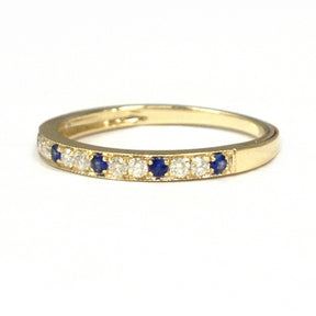 Half Eternity Moissanite Sapphire September Birthstone Band - Lord of Gem Rings