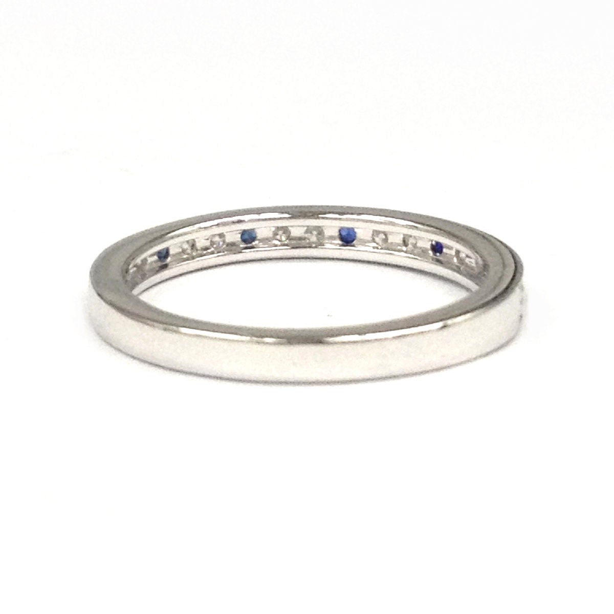 Half Eternity Moissanite Sapphire September Birthstone Band - Lord of Gem Rings