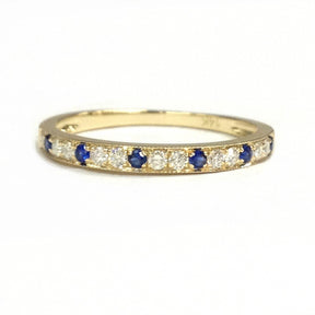 Half Eternity Moissanite Sapphire September Birthstone Band - Lord of Gem Rings