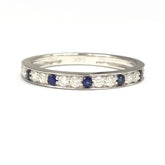 Half Eternity Moissanite Sapphire September Birthstone Band - Lord of Gem Rings
