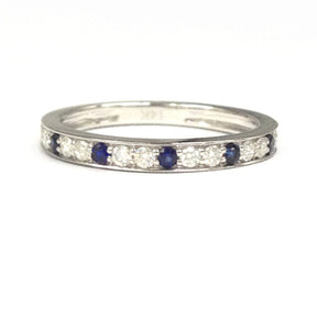 Half Eternity Moissanite Sapphire September Birthstone Band - Lord of Gem Rings