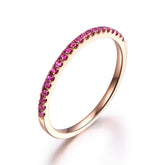 Half Eternity Pave-Set Red Ruby July Birthstone Band - Lord of Gem Rings