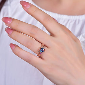 Heart Alexandrite Vintage Ring in 14K Gold/Silver - Lord of Gem Rings