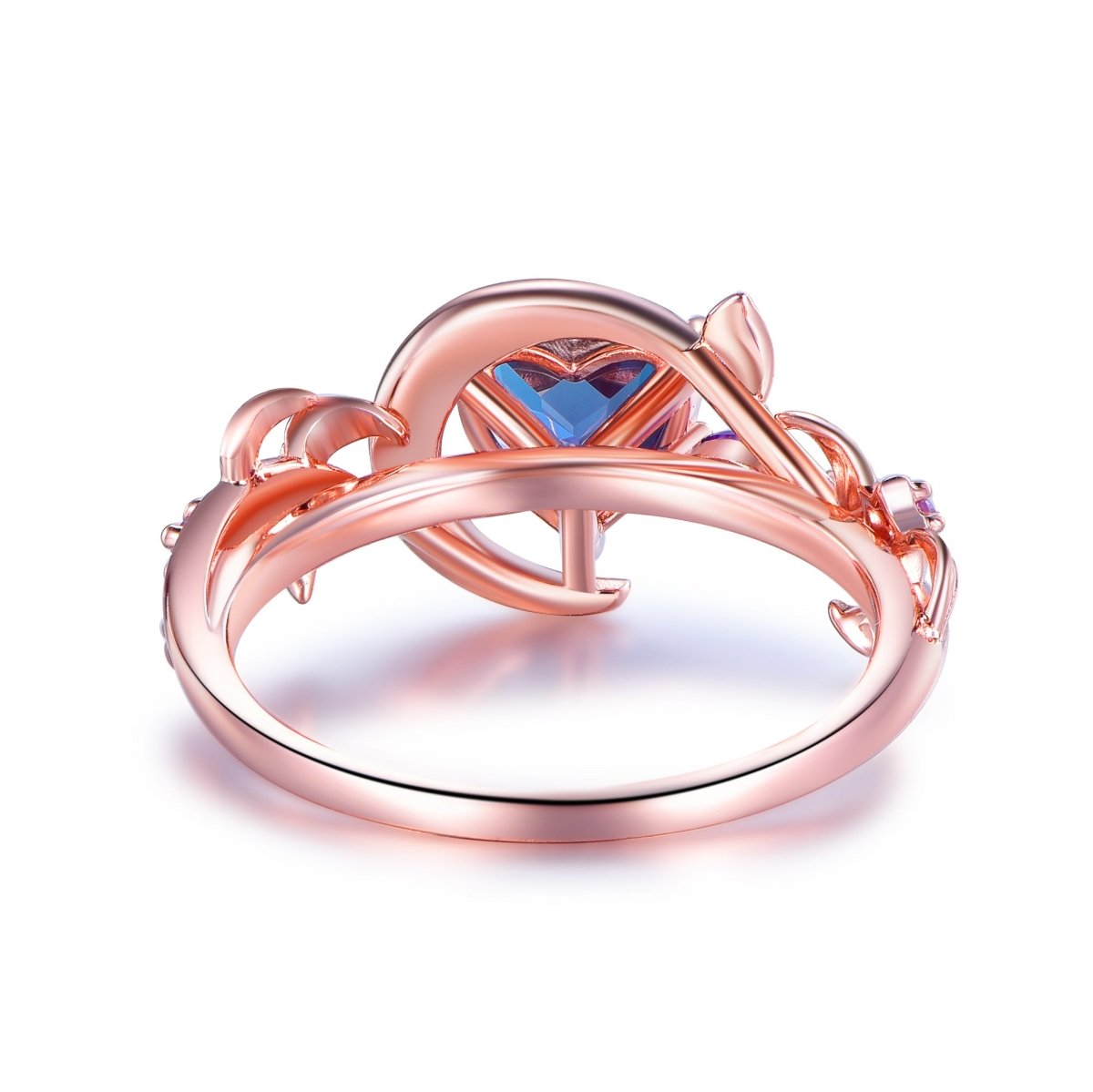 Heart Alexandrite Vintage Ring in 14K Gold/Silver - Lord of Gem Rings