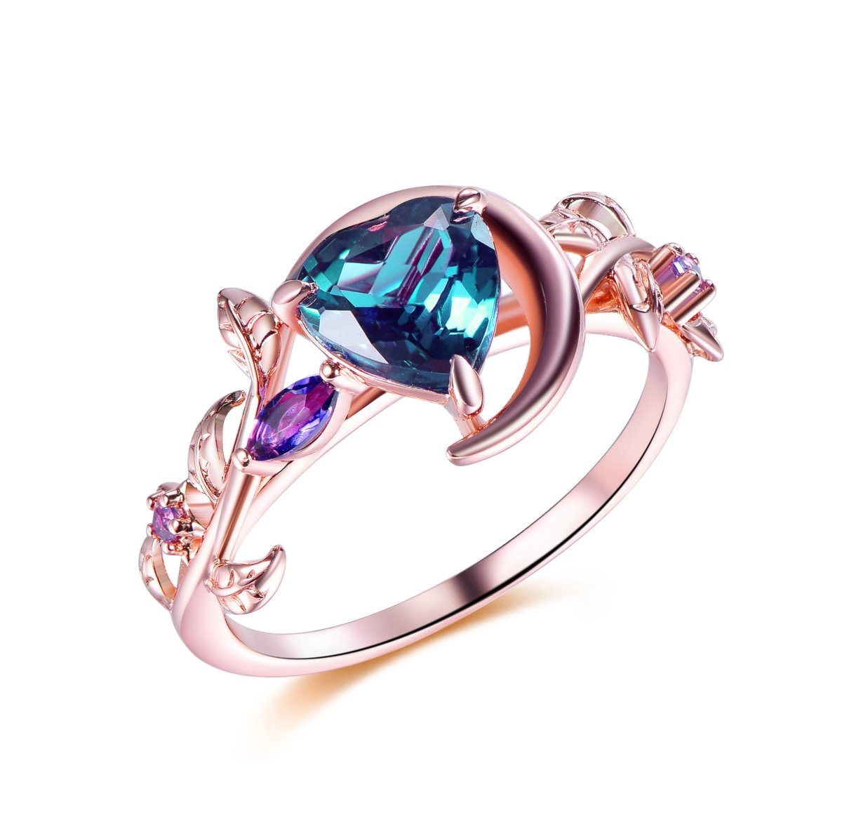 Heart Alexandrite Vintage Ring in 14K Gold/Silver - Lord of Gem Rings