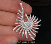 Heavy Unique Star 1.88ctw Diamonds Solid 18k White Gold Pendant For Necklace - Lord of Gem Rings