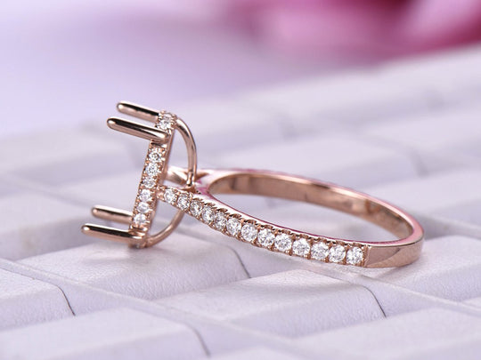 Hidden Accents Diamond Oval Semi Mount Ring