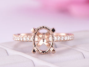 Hidden Halo Diamond Oval Semi Mount Ring - Lord of Gem Rings