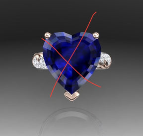 Custom Setting for Shante- Heart Cut Diamond Semi Mount Ring 14K Two Tone Gold
