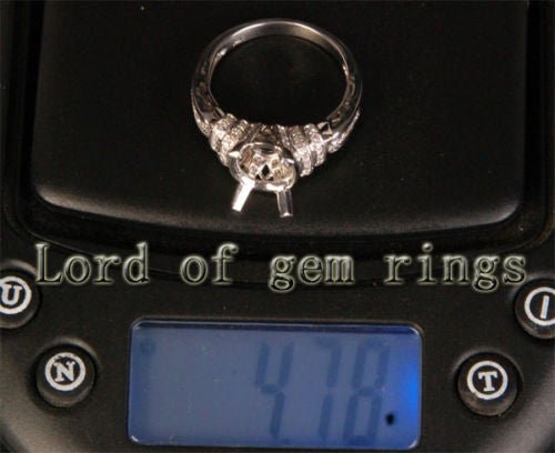 Kiki- platinum Diamond Engagement Semi Mount Ring and Contour Band - Lord of Gem Rings