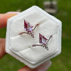 Kite Cut Alexandrite Ring in Silver - Lord of Gem Rings