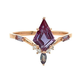 Kite Cut Alexandrite Ring in Silver - Lord of Gem Rings