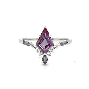 Kite Cut Alexandrite Ring in Silver - Lord of Gem Rings