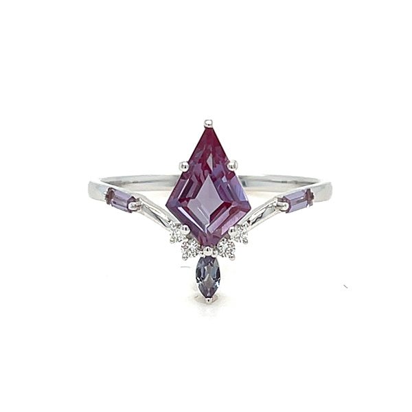 Kite Cut Alexandrite Ring in Silver - Lord of Gem Rings