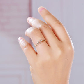 Leaf Wedding Band in 14K Plain Gold - Lord of Gem Rings