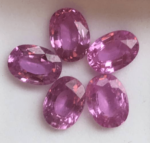loose pink sappbires oval 5x7mm