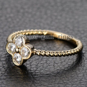 Lucky Clover Twisted Moissanite Engagement Ring - Lord of Gem Rings