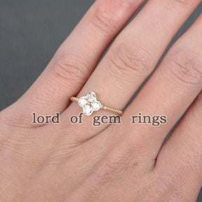 Lucky Clover Twisted Moissanite Engagement Ring - Lord of Gem Rings