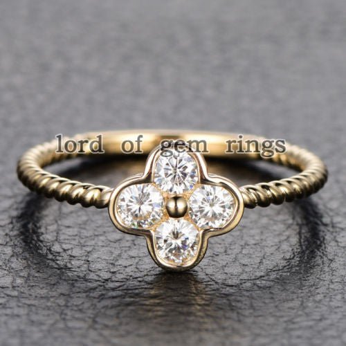 Lucky Clover Twisted Moissanite Engagement Ring - Lord of Gem Rings