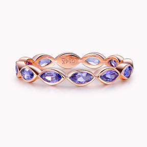 Marquise Tanzanite December Birthstone Band Full Eternity Ring - Lord of Gem Rings