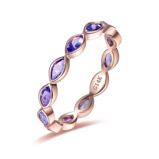 Marquise Tanzanite December Birthstone Band Full Eternity Ring