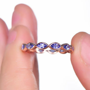 Marquise Tanzanite December Birthstone Band Full Eternity Ring - Lord of Gem Rings