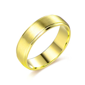 Satin Finish Engravable Beveled Edge Wedding Ring 5mm~6mm