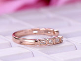 Milgrain Baguette Diamond Open Ring 14K Rose Gold - Lord of Gem Rings