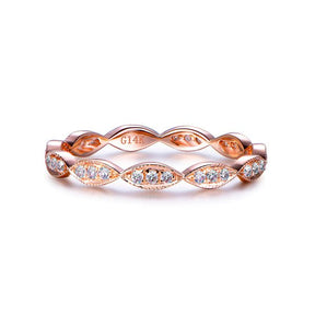 Milgrain Marquise Triple-Stone Art Deco Diamond Eternity Wedding Band - Lord of Gem Rings