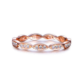 Milgrain Marquise Triple-Stone Art Deco Diamond Eternity Wedding Band - Lord of Gem Rings