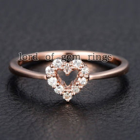 Moissanite Accents Heart Halo - Lord of Gem Rings