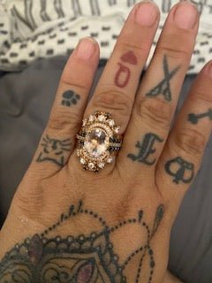 Moissanite Diamond Tiara Ring Guard 14k Rose Gold - Lord of Gem Rings