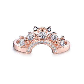 Moissanite Diamond Tiara Ring Guard 14k Rose Gold - Lord of Gem Rings