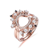 Moissanite Diamond Tiara Ring Guard 14k Rose Gold - Lord of Gem Rings