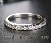 Moissanite Half Eternity Wedding Band 14k White Gold - Lord of Gem Rings